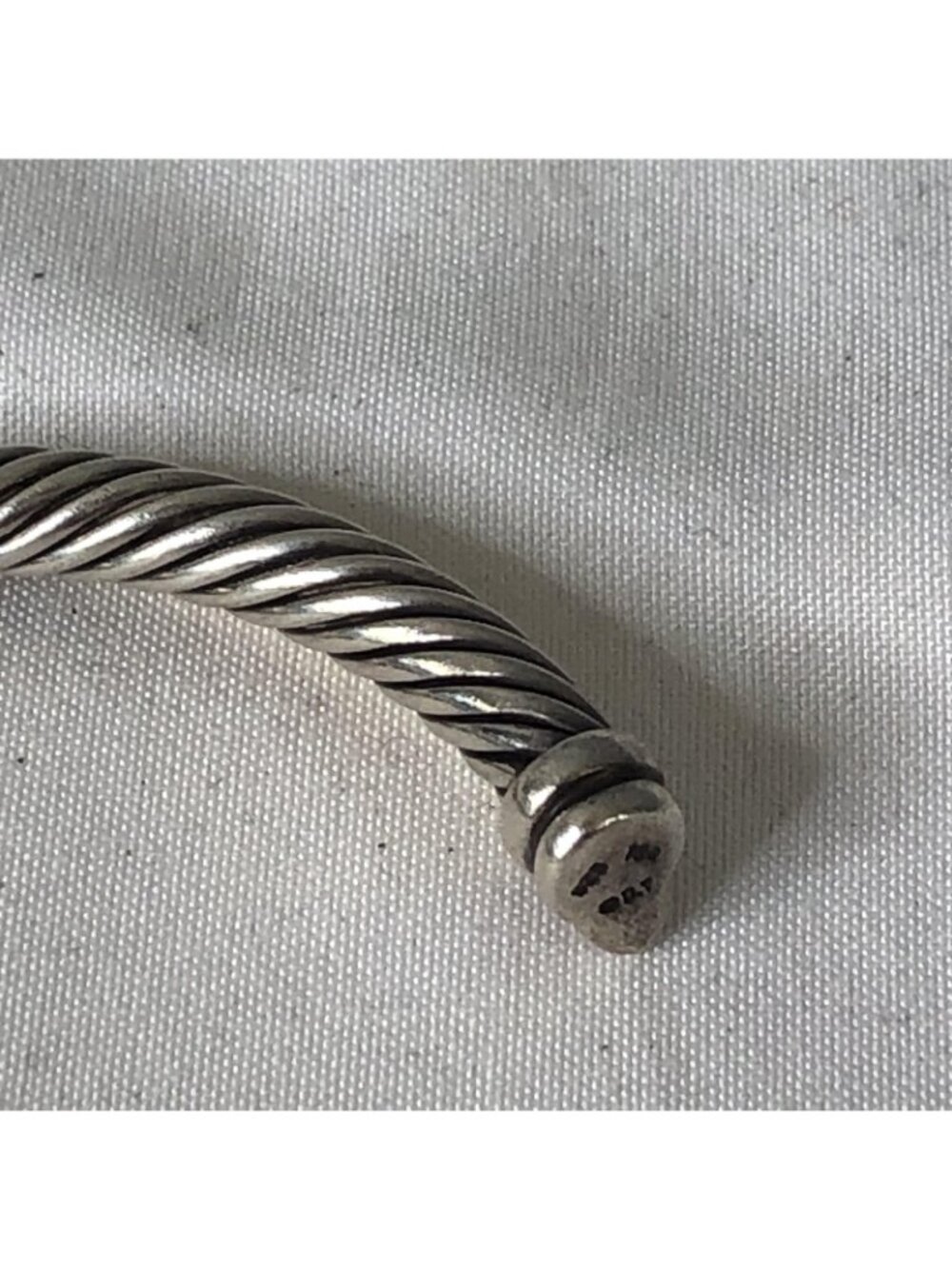 David Yurman Sterling Silver 925 Cuff Bracelet Two Tone Cable Jewelry Modern - Picture 11 of 16